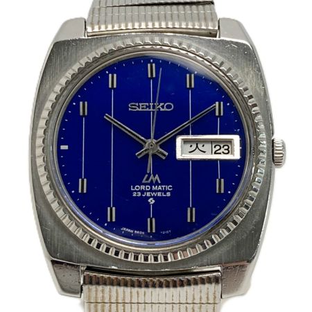  SEIKO セイコー ロードマチック デイデイト 23石 5606-7110 ブルー 自動巻き メンズ 腕時計 LORD MATIC