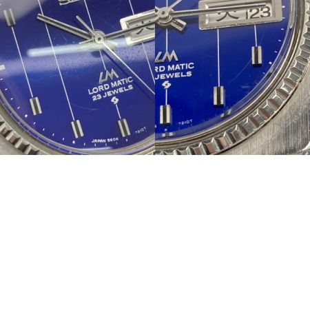  SEIKO セイコー ロードマチック デイデイト 23石 5606-7110 ブルー 自動巻き メンズ 腕時計 LORD MATIC