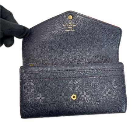 LOUIS VUITTON ルイヴィトン 2つ折り長財布 ポルトフォイユ・サラ M62125 ネイビー 保存袋有