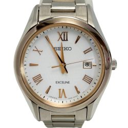 ☆☆ SEIKO セイコー EXCELINE エクセリーヌ 1B32-0AC0 腕時計 電波ソーラー レディース Bランク