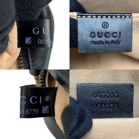  GUCCI グッチ GG マーモント チェーンショルダー バッグ 448065 ブラック レザー レディース