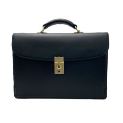 ☆☆ Somes Saddle ソメスサドル エグゼクティブ フラップブリーフケース ブラック レザー ビジネスバッグ 布袋有 Aランク