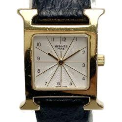 ☆☆ HERMES エルメス Hウォッチ HH1.201 シルバー クォーツ レディース 腕時計 箱有 Cランク