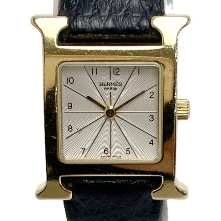  HERMES エルメス Hウォッチ HH1.201 シルバー クォーツ レディース 腕時計 箱有