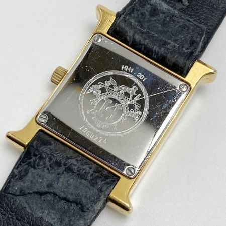  HERMES エルメス Hウォッチ HH1.201 シルバー クォーツ レディース 腕時計 箱有