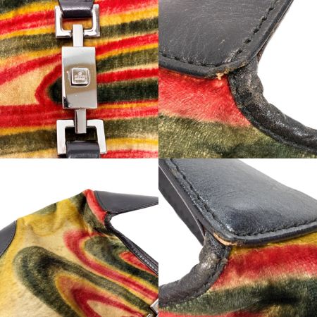  GUCCI グッチ ベロア ジャッキー オールドグッチ ベルベット  001･3306 マルチカラー ワンショルダーバッグ