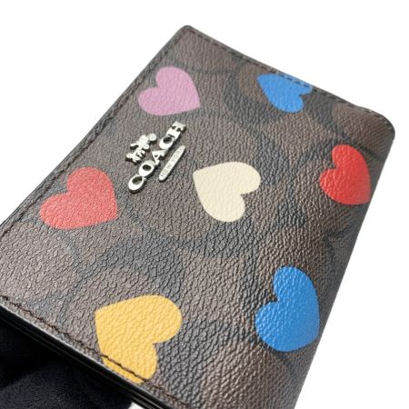  COACH コーチ シグネチャー キャンバス ハート プリント CP424 2つ折り財布 レディース