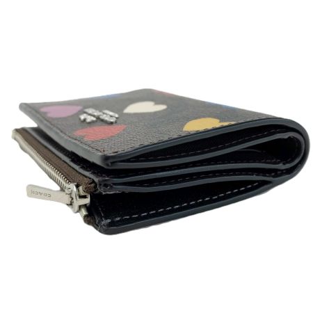  COACH コーチ シグネチャー キャンバス ハート プリント CP424 2つ折り財布 レディース