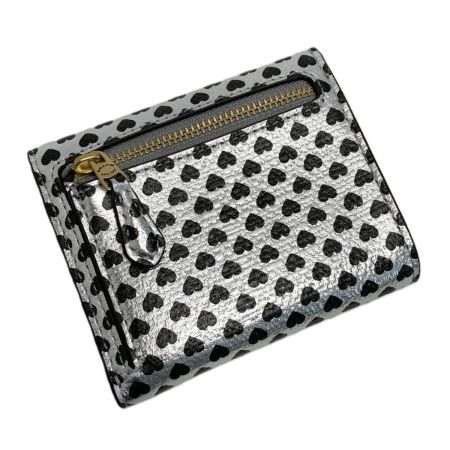  COACH コーチ ミラ スモール フラップ ウォレット・ハート プリント CDZ84 シルバー 3つ折り財布