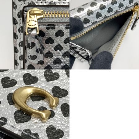  COACH コーチ ミラ スモール フラップ ウォレット・ハート プリント CDZ84 シルバー 3つ折り財布