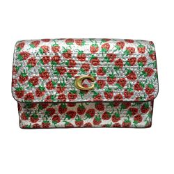 ☆☆ COACH コーチ エッセンシャル ミニ トライフォールド ウォレット・ストロベリー プリント CDZ85 SV レディース 三つ折り財布 Bランク