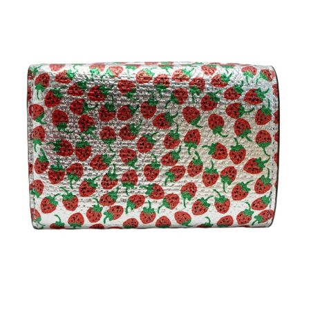  COACH コーチ エッセンシャル ミニ トライフォールド ウォレット・ストロベリー プリント CDZ85 SV レディース 三つ折り財布