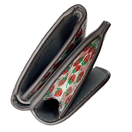  COACH コーチ エッセンシャル ミニ トライフォールド ウォレット・ストロベリー プリント CDZ85 SV レディース 三つ折り財布