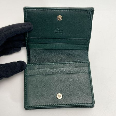  GUCCI グッチ GGマーモント ダブルG カードケース ウォレット 466492 グリーン 2つ折り財布 箱・布袋有