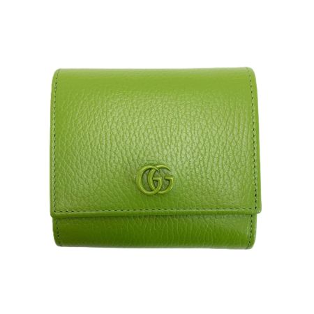  GUCCI グッチ GGマーモント 2つ折り財布  508587 グリーン レザー 箱 袋有