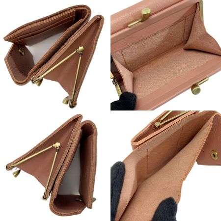  IL BISONTE イルビゾンテ 2つ折り財布 レザー 牛革 ピンク 袋有