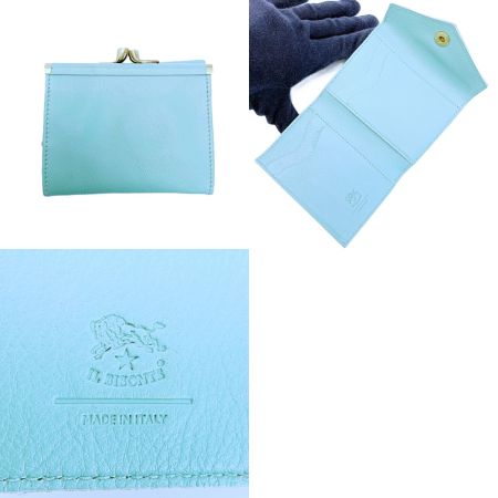  IL BISONTE イルビゾンテ 2つ折り財布 レザー グリーン 袋有