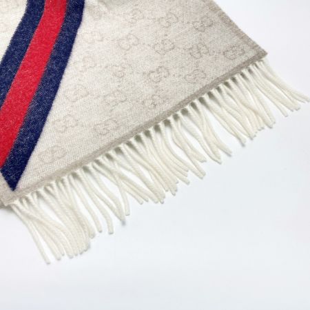 GUCCI グッチ GG柄 シェリーライン マフラー 570603 3GB18 ベージュ ウール75％ アルパカ25％