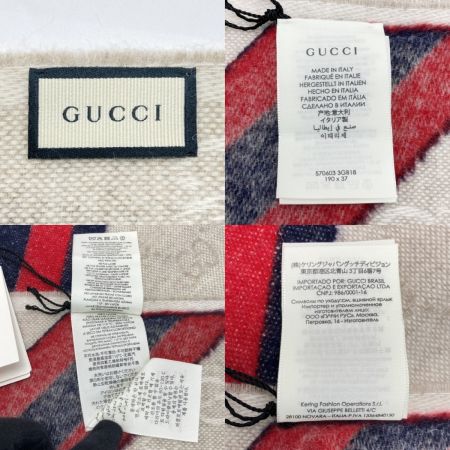GUCCI グッチ GG柄 シェリーライン マフラー 570603 3GB18 ベージュ ウール75％ アルパカ25％
