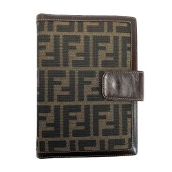 ☆☆ FENDI フェンディ システム手帳 6穴 アジェンダ 生活雑貨 文房具  ズッカ柄 ソーラー電卓付 Bランク
