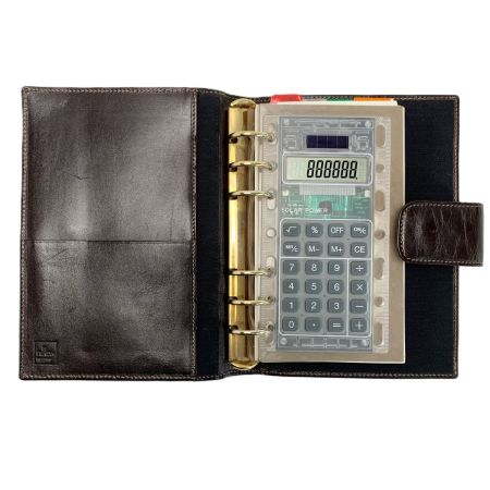  FENDI フェンディ システム手帳 6穴 アジェンダ 生活雑貨 文房具  ズッカ柄 ソーラー電卓付