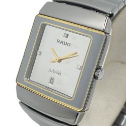 ☆☆ RADO ラドー ジュビリー 3Pダイヤ デイト 152.0332.3 シルバー クォーツ メンズ 腕時計 jubile Bランク