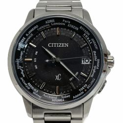 ☆☆ CITIZEN シチズン XC クロスシー エコドライブ H149-T027326 ブラック 電波ソーラー メンズ 腕時計 Bランク