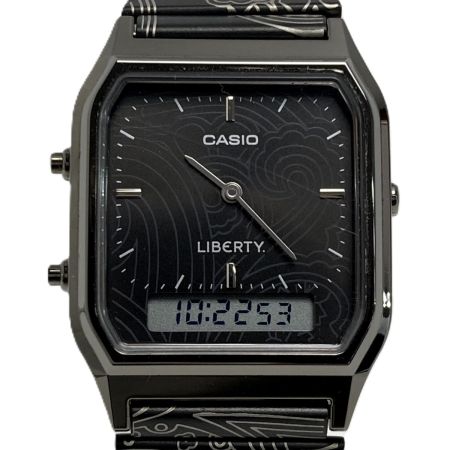  CASIO カシオ リバティ コラボモデル AQ-230EBLT-1AJR ブラック クォーツ 腕時計 箱・取説有 LIBERTY