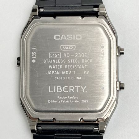  CASIO カシオ リバティ コラボモデル AQ-230EBLT-1AJR ブラック クォーツ 腕時計 箱・取説有 LIBERTY