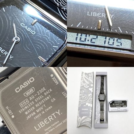  CASIO カシオ リバティ コラボモデル AQ-230EBLT-1AJR ブラック クォーツ 腕時計 箱・取説有 LIBERTY