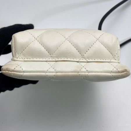  CHANEL シャネル ココマーク カンボンライン ショルダーバッグ ホワイト パイソン カーフ