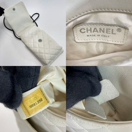  CHANEL シャネル ココマーク カンボンライン ショルダーバッグ ホワイト パイソン カーフ