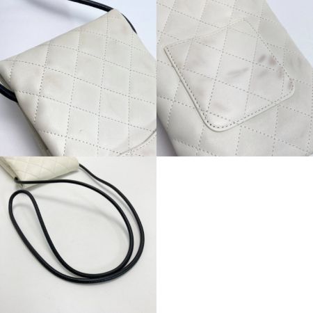  CHANEL シャネル ココマーク カンボンライン ショルダーバッグ ホワイト パイソン カーフ