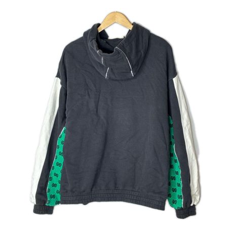 GUCCI グッチ プルオーバーパーカー 総柄 SIZE S 752154 XJFSK ブラック×グリーン メンズ