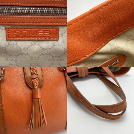  Somes Saddle ソメスサドル トートバッグ 編み込み タッセル ブラウン レザー ワンショルダー