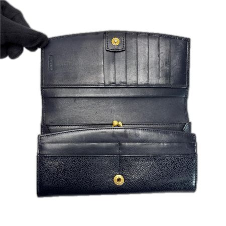 COACH コーチ 2つ折り長財布 ロングウォレット ネイビー レディース