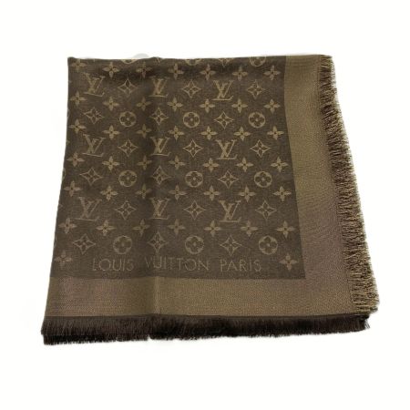  LOUIS VUITTON ルイヴィトン ショール・モノグラム シャイン M75122 マロン ストール マフラー