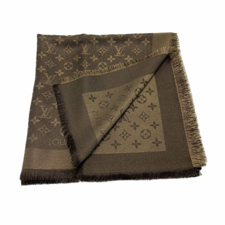  LOUIS VUITTON ルイヴィトン ショール・モノグラム シャイン M75122 マロン ストール マフラー