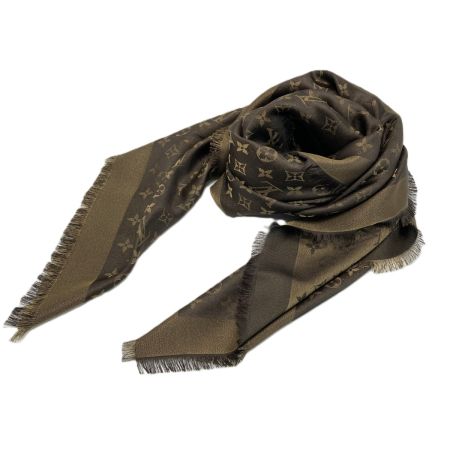  LOUIS VUITTON ルイヴィトン ショール・モノグラム シャイン M75122 マロン ストール マフラー