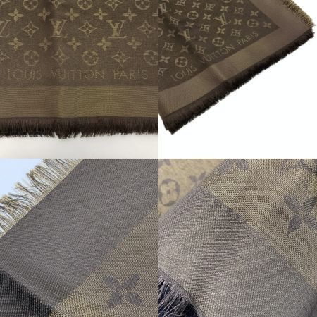  LOUIS VUITTON ルイヴィトン ショール・モノグラム シャイン M75122 マロン ストール マフラー