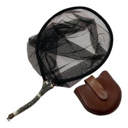 ☆☆  鹿角 インスタネット 4L 革ケース 付き タモ 釣り用品 スプリングネット Bランク