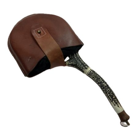   鹿角 インスタネット 4L 革ケース 付き タモ 釣り用品 スプリングネット