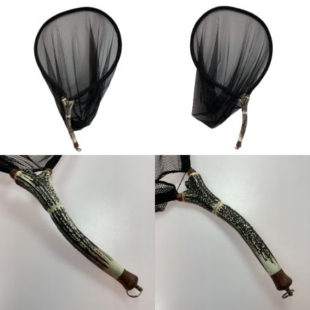   鹿角 インスタネット 4L 革ケース 付き タモ 釣り用品 スプリングネット