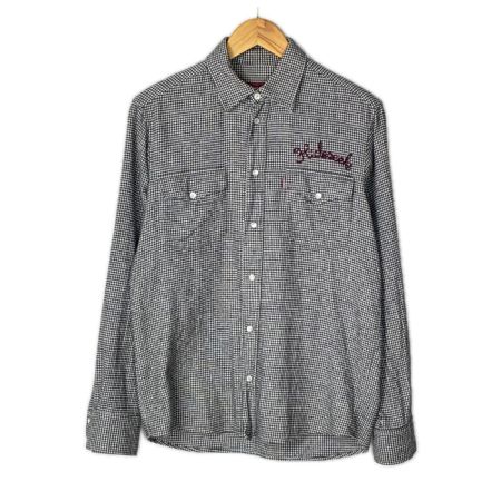  HIDE AND SEEK 長袖シャツ 千鳥格子 SIZE M メンズ HS-020312 ブラック×ホワイト