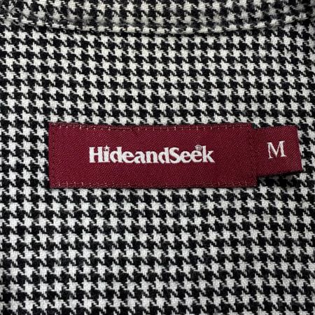  HIDE AND SEEK 長袖シャツ 千鳥格子 SIZE M メンズ HS-020312 ブラック×ホワイト