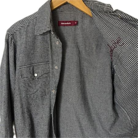  HIDE AND SEEK 長袖シャツ 千鳥格子 SIZE M メンズ HS-020312 ブラック×ホワイト