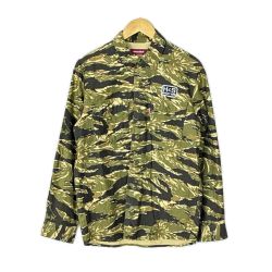 HIDE AND SEEK シャツ 長袖 カモフラージュ柄 SIZE M メンズ カーキ Bランク