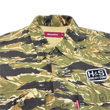 HIDE AND SEEK シャツ 長袖 カモフラージュ柄 SIZE M メンズ カーキ