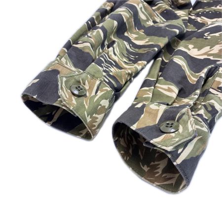 HIDE AND SEEK シャツ 長袖 カモフラージュ柄 SIZE M メンズ カーキ
