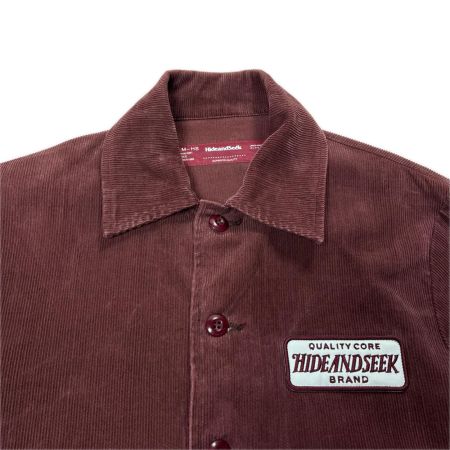  HIDE AND SEEK 長袖シャツ コーデュロイ SIZE M メンズ WT05-NMT バーガンディー